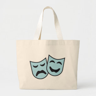 theatre mask large tote bag