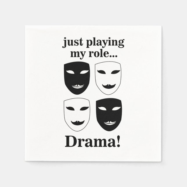 Theatre Mask Theatre Drama Performance Party Napkin (Front)