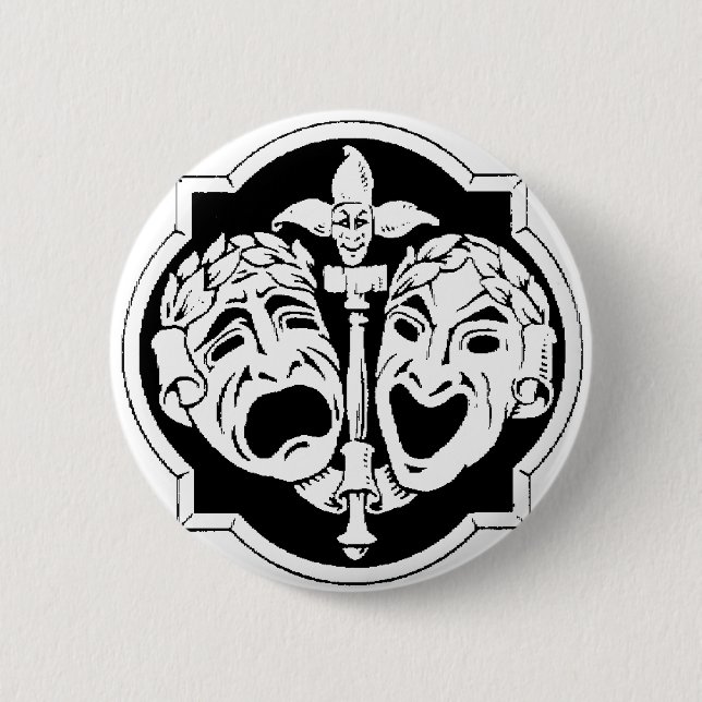 Theatre Masks 6 Cm Round Badge (Front)