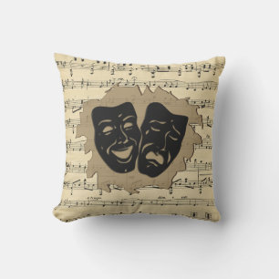 Theatre Masks and Antique Music Cushion