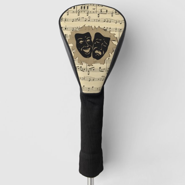 Theatre Masks and Antique Music Golf Head Cover (Front)