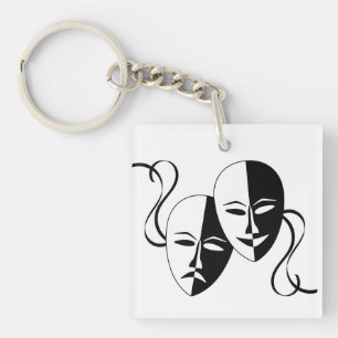 Theatre Masks Art  Key Ring