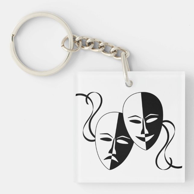 Theatre Masks Art  Key Ring (Front)