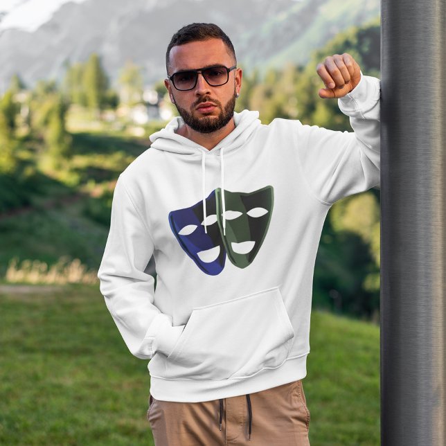 Theatre Masks Blue And Green Hoodie (Creator Uploaded)