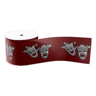 Theatre Masks Comedy and Tragedy Grosgrain Ribbon