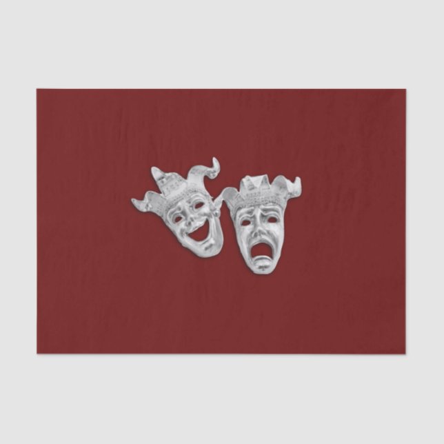 Theatre Masks Comedy and Tragedy Tissue Paper (Front)