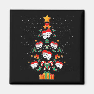 Theatre Masks Drama Actor Actress Christmas Tree X Magnet