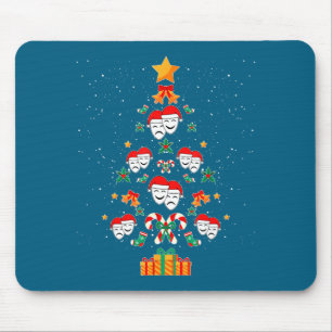Theatre Masks Drama Actor Actress Christmas Tree X Mouse Mat