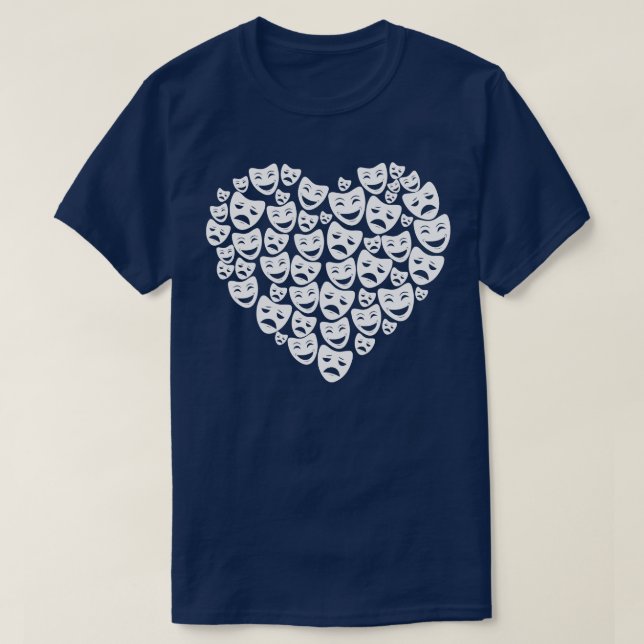 Theatre Masks Heart T-Shirt (Design Front)