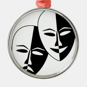 Theatre Masks Metal Tree Decoration