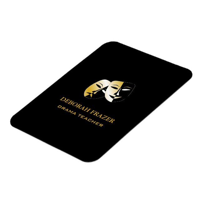 Theatre masks silhouette black magnet (Left Side)