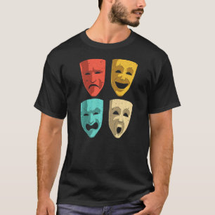 Theatre Men Women Theatre Masks Broadway Drama T-Shirt