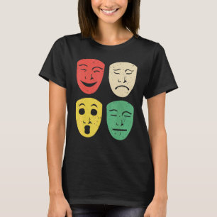 Theatre  Men Women Theatre Masks Broadway Drama T-Shirt