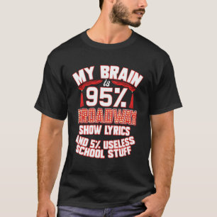 Theatre My Brain Is 95 Broadway Show Lyrics Musica T-Shirt