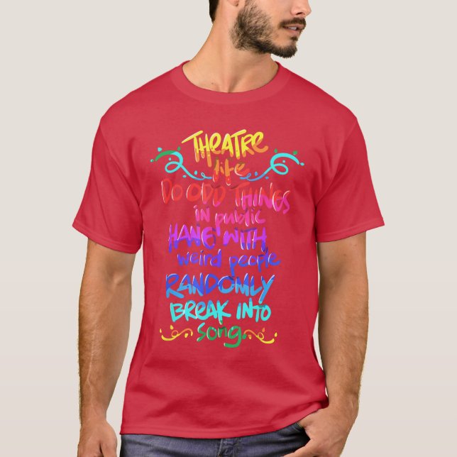 Theatre Nerd Funny Musicalheatre Gift forhespian v T-Shirt (Front)