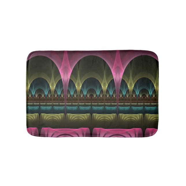 Theatre of Fantasy, Abstract Colourful Fractal Art Bath Mat (Front)