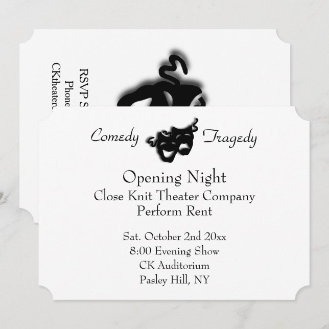 Theatre Opening Night Invitation (Front/Back)