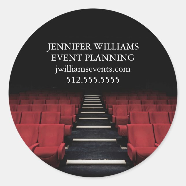 Theatre Performing Arts Event Planner Custom Classic Round Sticker (Front)