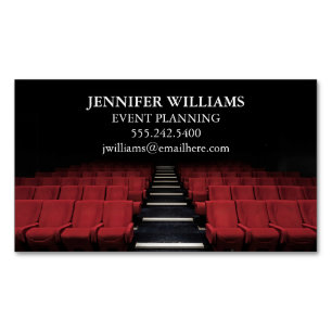 Theatre Performing Arts Event Planner or Cinema Magnetic Business Card