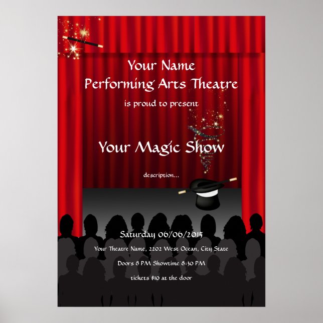 Theatre Performing Arts Magic Stage Show Poster (Front)