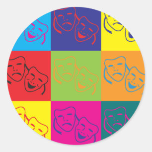 Theatre Pop Art Classic Round Sticker
