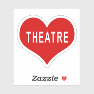 THEATRE Red Love Heart Vinyl Sticker