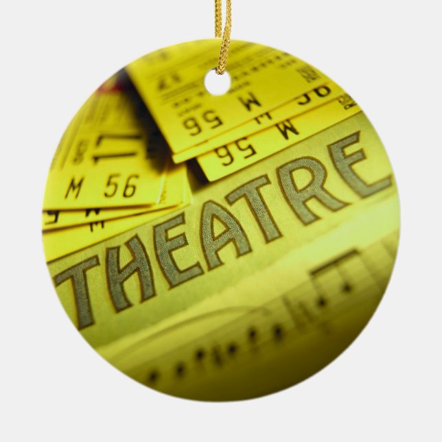 Theatre Sheet Music & Tickets Ceramic Tree Decoration (Front)