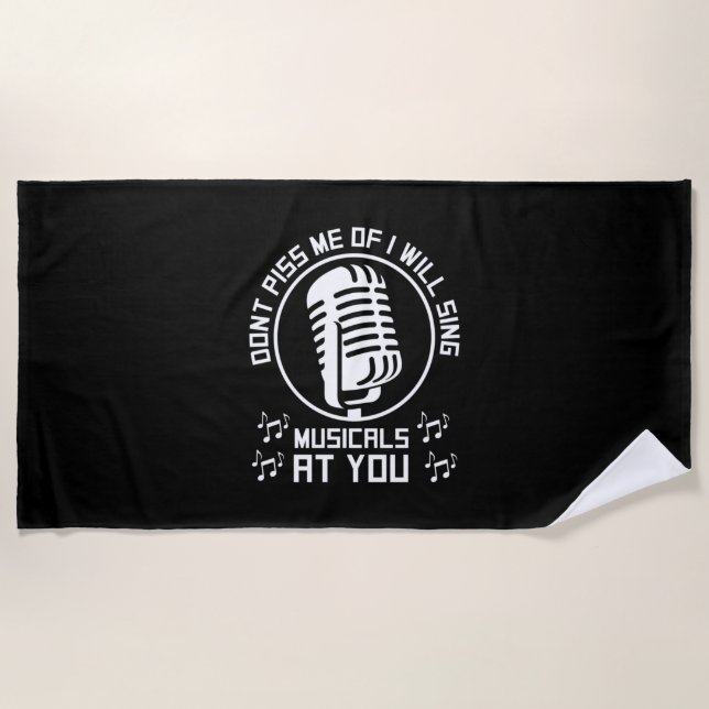Theatre Singer Broadway Beach Towel (Front)