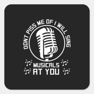 Theatre Singer Broadway Square Sticker