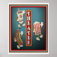 Theatre Snack Bar Characters Print 16x20