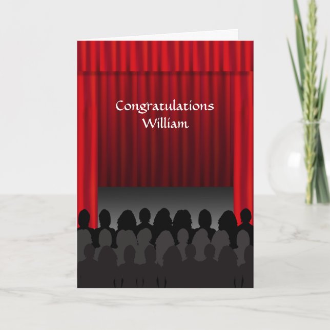 Theatre Stage Congratulations Custom Greeting Card (Front)
