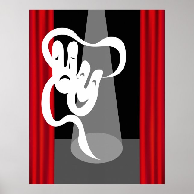 Theatre Stage with Mask Poster (Front)