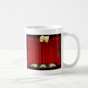 Theatre stage with masks coffee mug