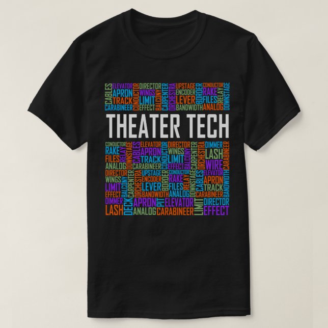 Theatre Tech Words T-Shirt (Design Front)