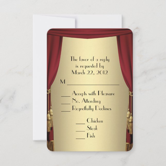 Theatre Theme RSVP with Menu Choice (Front)