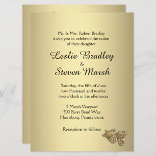 Theatre Wedding Gold Invitation