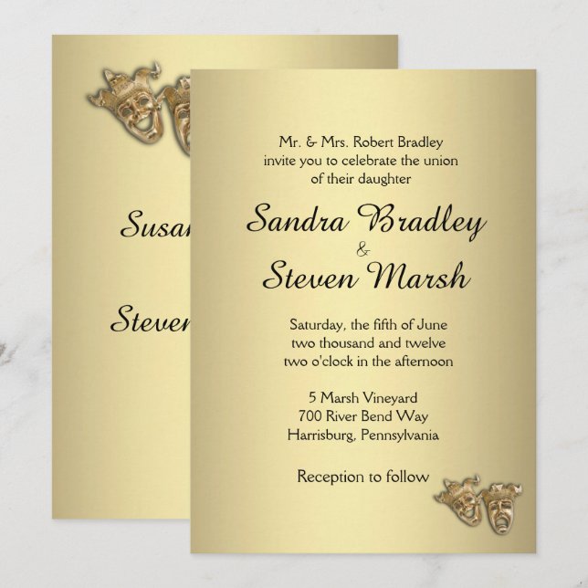 Theatre Wedding Invitation (Front/Back)