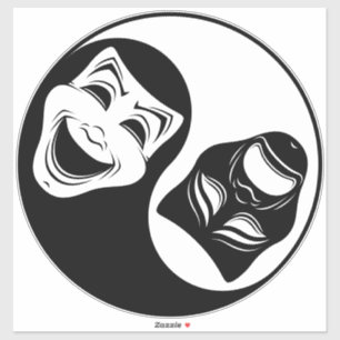 Theatre Yin Yang Design - Comedy and Tragedy Masks