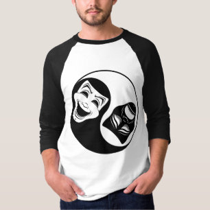 Theatre Yin Yang Design - Comedy and Tragedy Masks T-Shirt