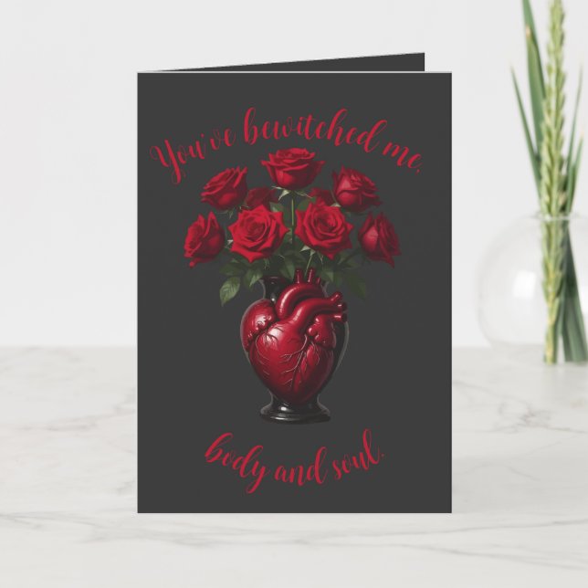 Theatrical Bouquet Of Deep Red Roses  Card (Front)