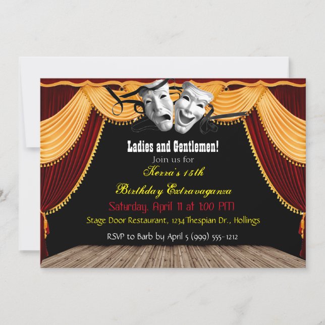 Theatrical Party Invitations (Front)