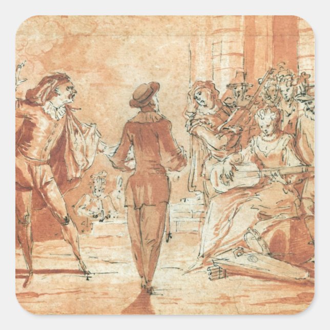 Theatrical Scene Square Sticker (Front)