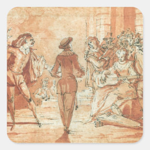 Theatrical Scene Square Sticker