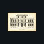 Theatrical Style Façade by Colen Campbell Canvas Print<br><div class="desc">Colen Campbell created this theatrical style façade,  which was published in his book Vitruvius Britannicus. A façade is basically a representation of the front,  or side,  of a building. An amazing architectural drawing that would look great in your home!</div>