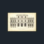 Theatrical Style Façade by Colen Campbell Canvas Print<br><div class="desc">Colen Campbell created this theatrical style façade,  which was published in his book Vitruvius Britannicus. A façade is basically a representation of the front,  or side,  of a building. An amazing architectural drawing that would look great in your home!</div>