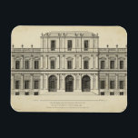Theatrical Style Façade by Colen Campbell Magnet<br><div class="desc">Colen Campbell created this theatrical style façade,  which was published in his book Vitruvius Britannicus. A façade is basically a representation of the front,  or side,  of a building. An amazing architectural drawing that would look great in your home!</div>