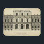 Theatrical Style Façade by Colen Campbell Magnet<br><div class="desc">Colen Campbell created this theatrical style façade,  which was published in his book Vitruvius Britannicus. A façade is basically a representation of the front,  or side,  of a building. An amazing architectural drawing that would look great in your home!</div>