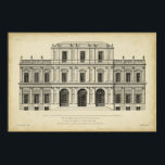 Theatrical Style Façade by Colen Campbell Poster<br><div class="desc">Colen Campbell created this theatrical style façade, which was published in his book Vitruvius Britannicus. A façade is basically a representation of the front, or side, of a building. An amazing architectural drawing that would look great in your home!</div>
