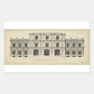 Theatrical Style Façade by Colen Campbell Rectangular Sticker
