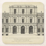 Theatrical Style Façade by Colen Campbell Square Paper Coaster<br><div class="desc">Colen Campbell created this theatrical style façade,  which was published in his book Vitruvius Britannicus. A façade is basically a representation of the front,  or side,  of a building. An amazing architectural drawing that would look great in your home!</div>
